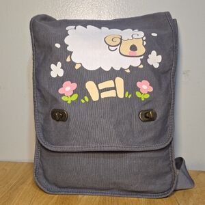Charming Gray Kids Backpack with Sheep Design